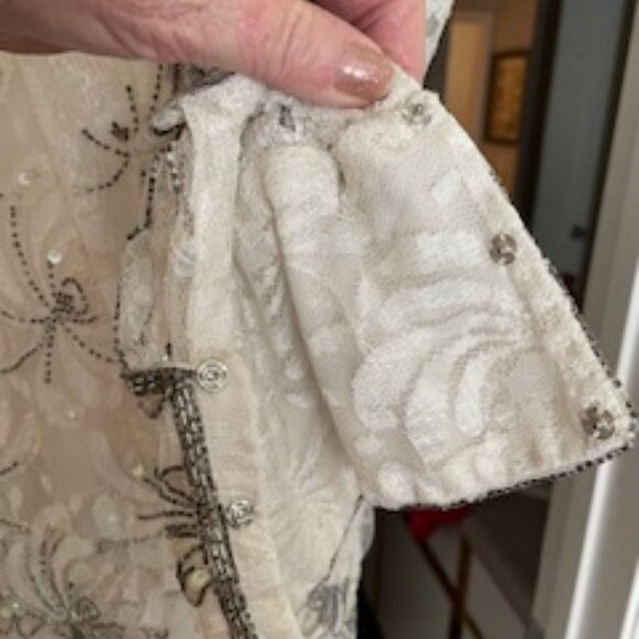 SCALA 100% Rayon Beaded Sequined Tiered Tea/cocktail length dress - Picture 5 of 7